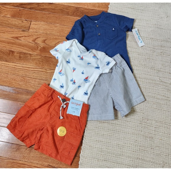 Carter's Other - Carter's Cat & Jack Shorts and T-Shirt Outfit Set 12 Mo Cotton Infant Baby Boy